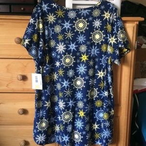 Blue Snowflake Christmas Lularoe Classic Tee Shirt